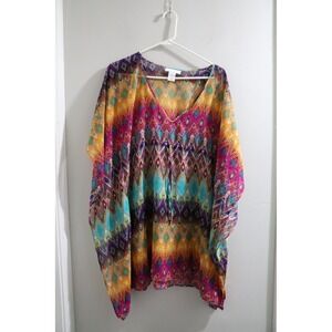 La Blanca Resortwear Diamond‎ Print Tie Front Cover Up Top